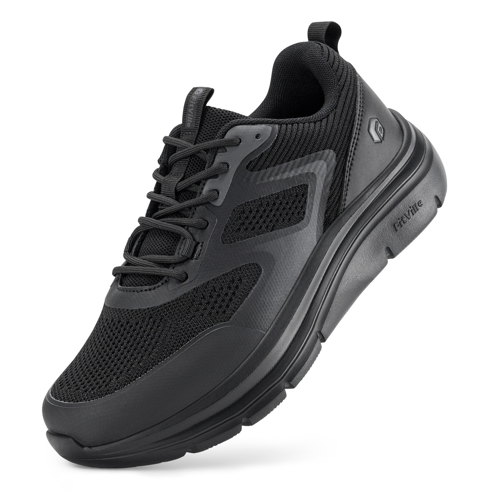 FitVille Men's Extra Wide Walking Shoes Lightweight Arch Support Breathable