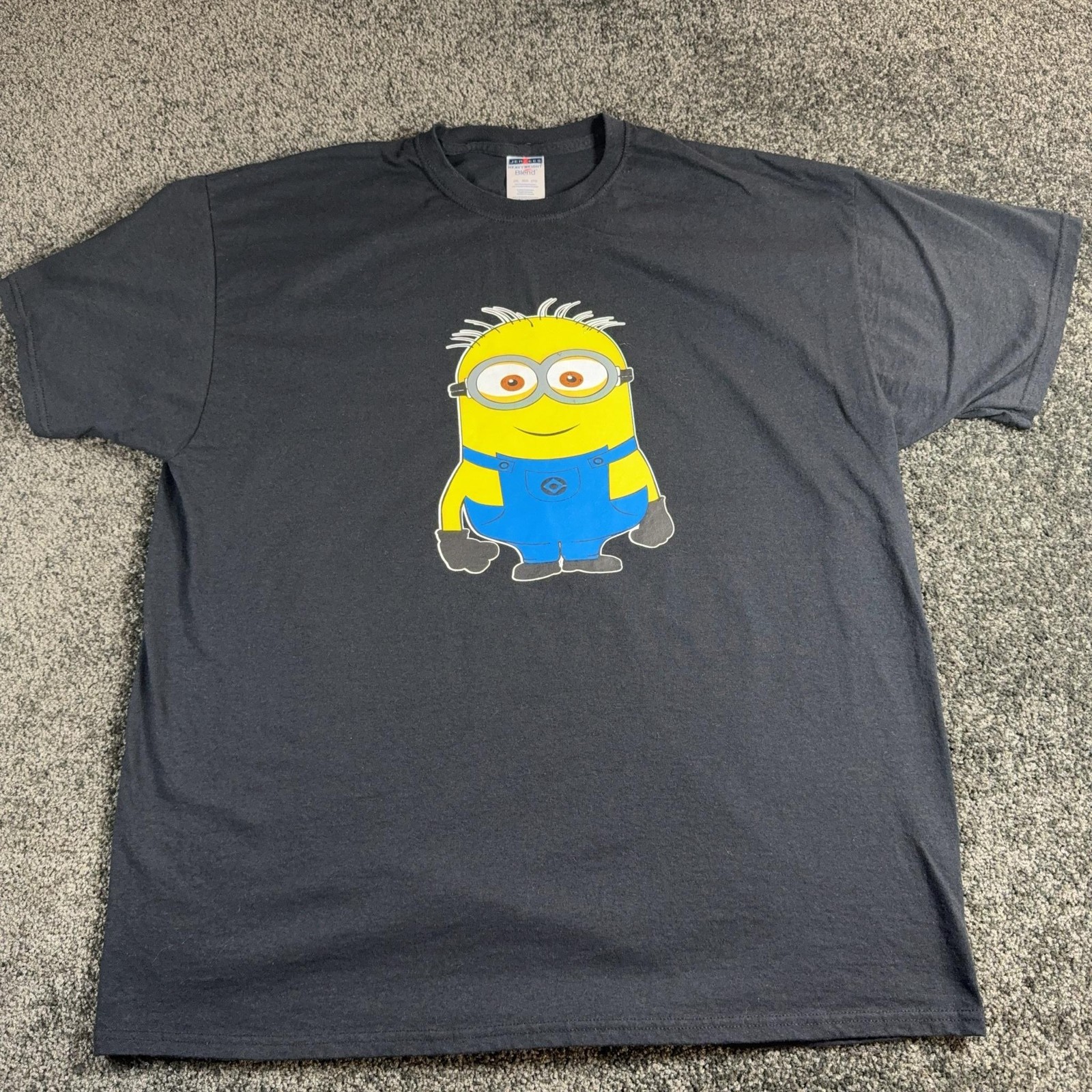 Jerzees Minions Shirt Mens 2XL Gray Cartoon Graphic Tee Despicable Me Movie