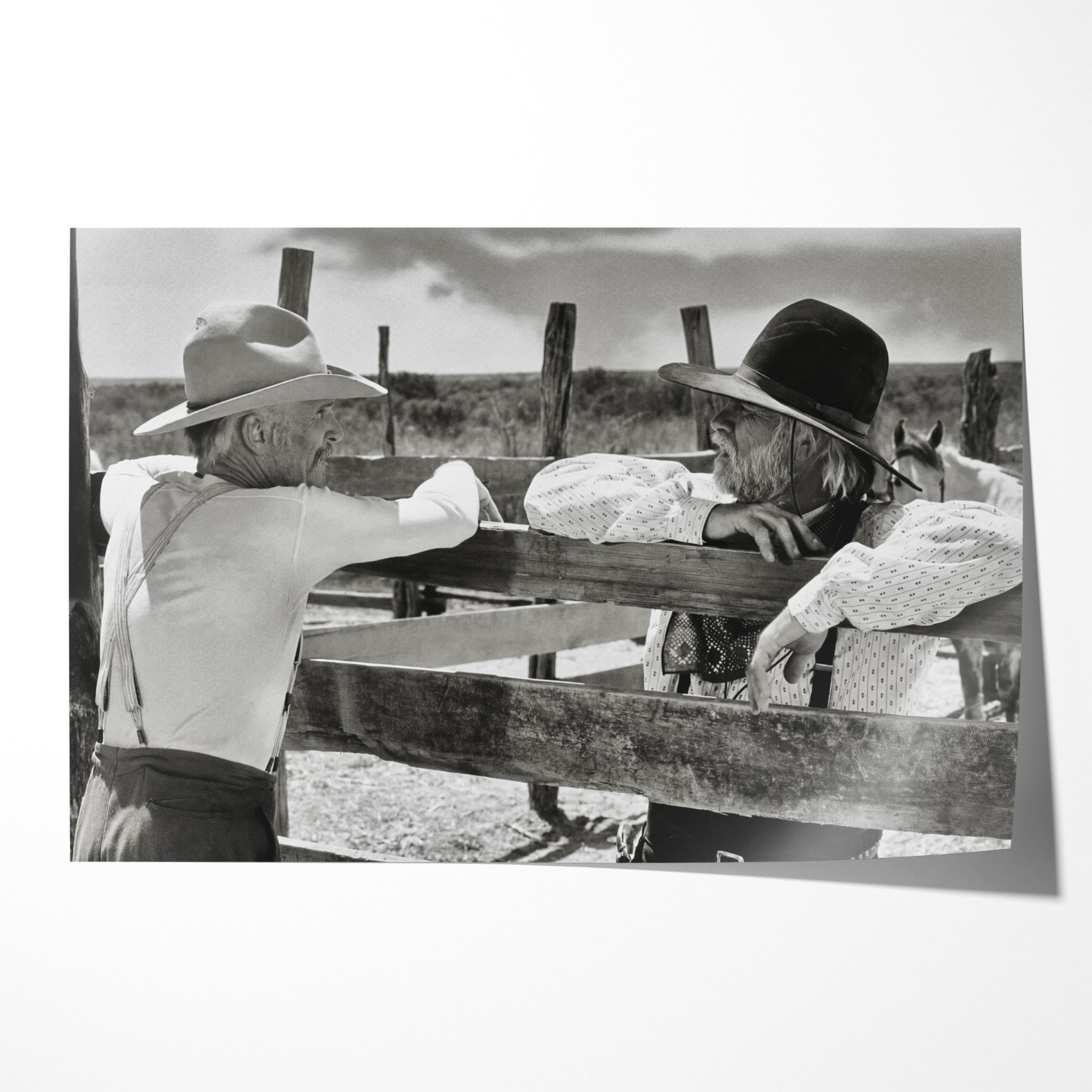 Robert Duvall Tommy Lee Jones Lonesome Dove Photo Poster Gus Call B&W Wall Art