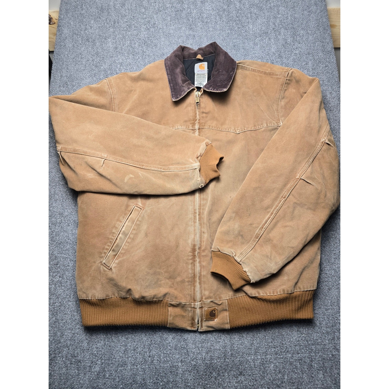 Carhartt J14 BRN Santa Fe Jacket Mens XL Brown Distressed Workwear Vintage Carhartt J14 BRN Santa Fe Jacket Mens XL Brown Distressed Workwear Vintage