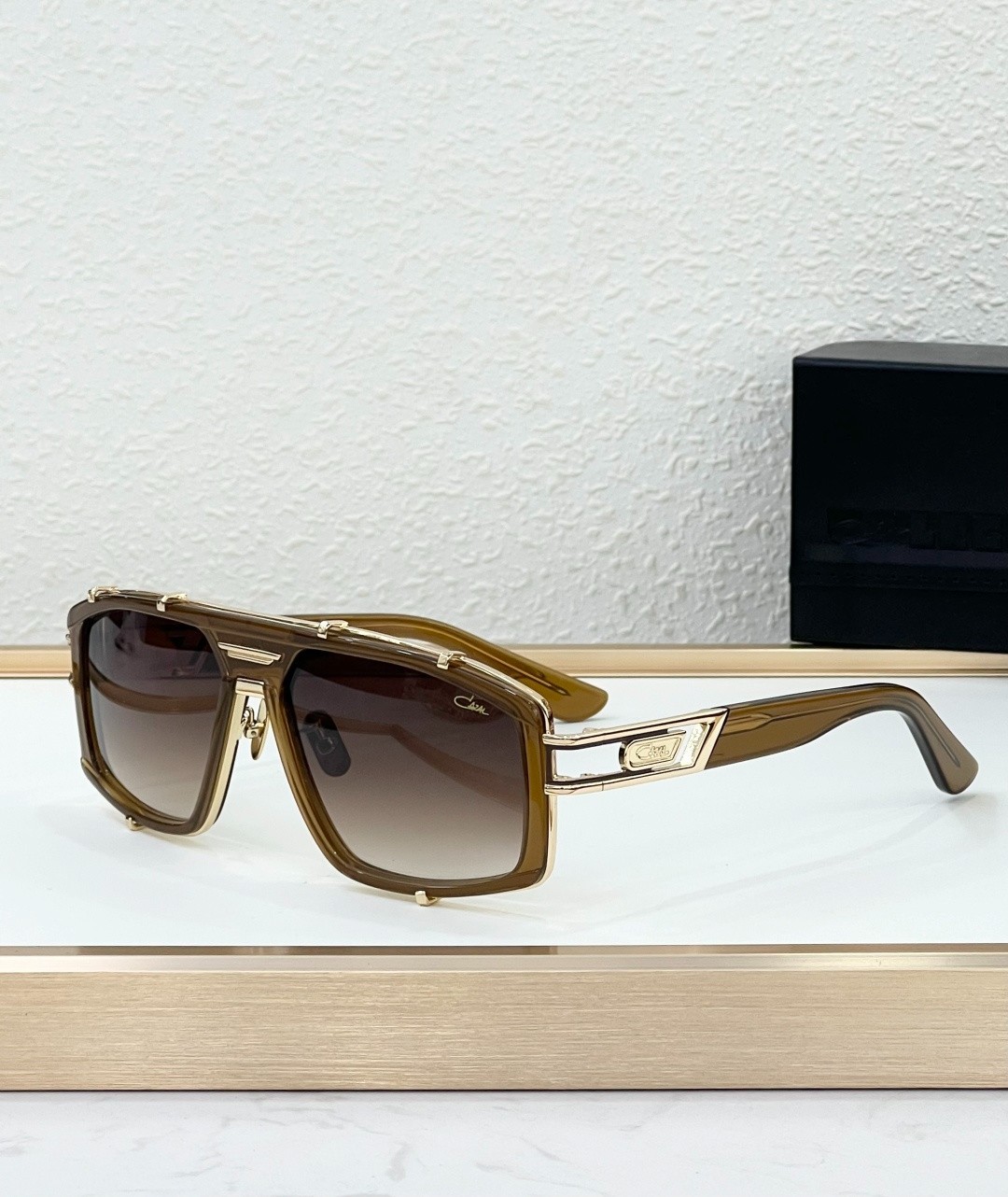 CAZAL MOD8046 Sunglasses Transparent Olive Brown Gradient Lens Gold 61-16-140