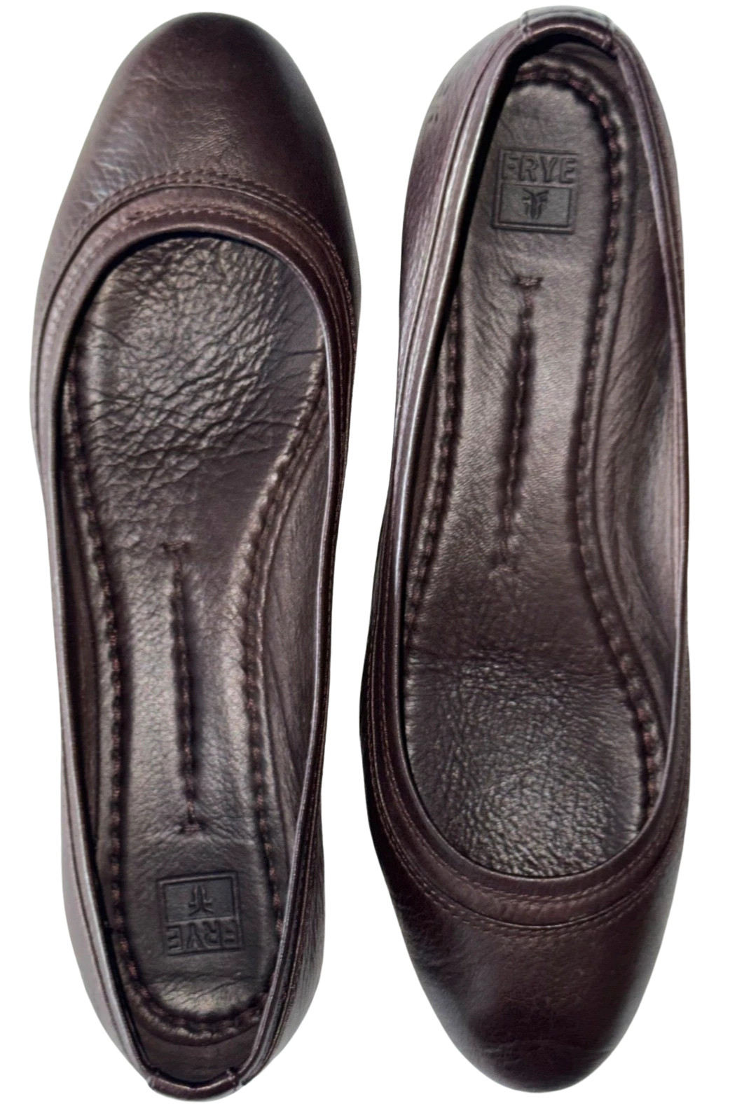 FRYE WOMEN 8.5M DBN 3471050 LEATHER COMFORT BALLET FLATS PREOWN PRIORITY