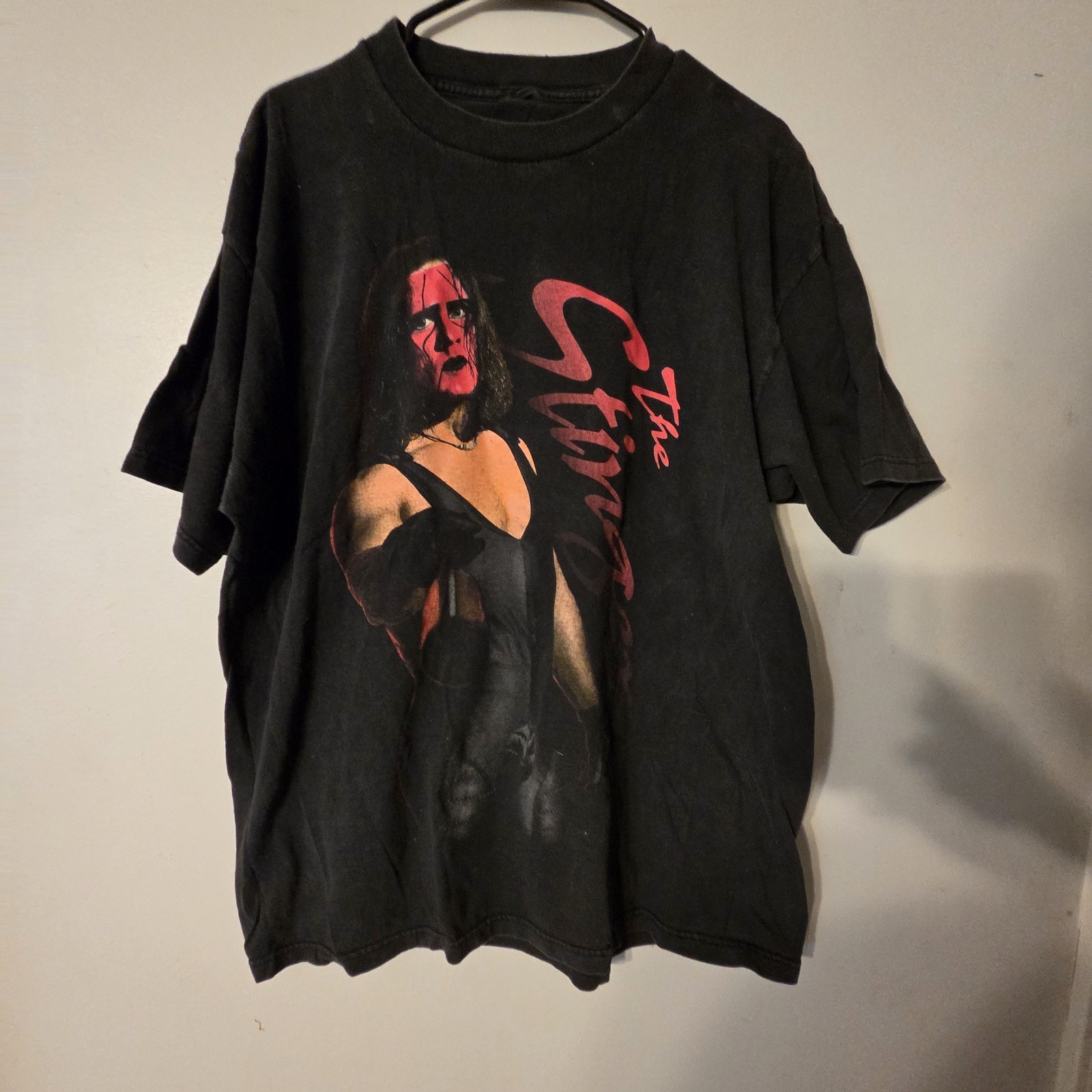 Vintage 90s WCW Sting Crow NWO Wrestling T Shirt Rare Black Graphic Tee WWE  