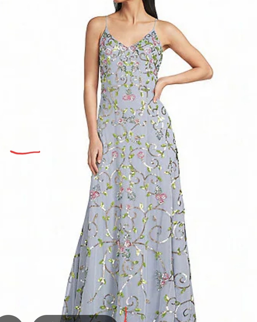 Jump Apparel Juniors Blue Floral Mesh Sequin Embroidered V-Neck Long Dress 7/8 Jump Apparel Juniors Blue Floral Mesh Sequin Embroidered V-Neck Long Dress 7/8
