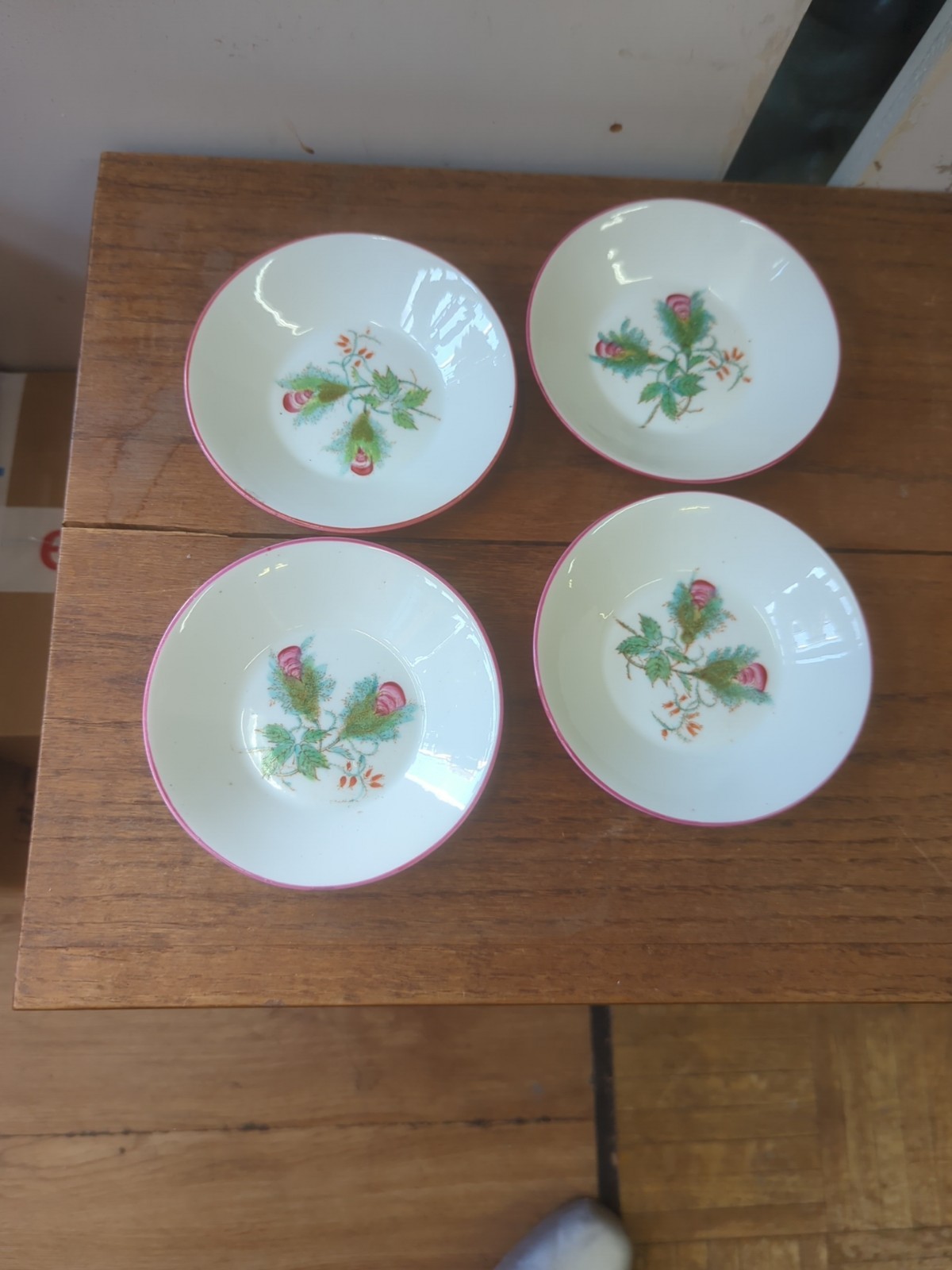 Antique Vintage Limoges France Moss Rose Berry Bowls Bowl Set 4