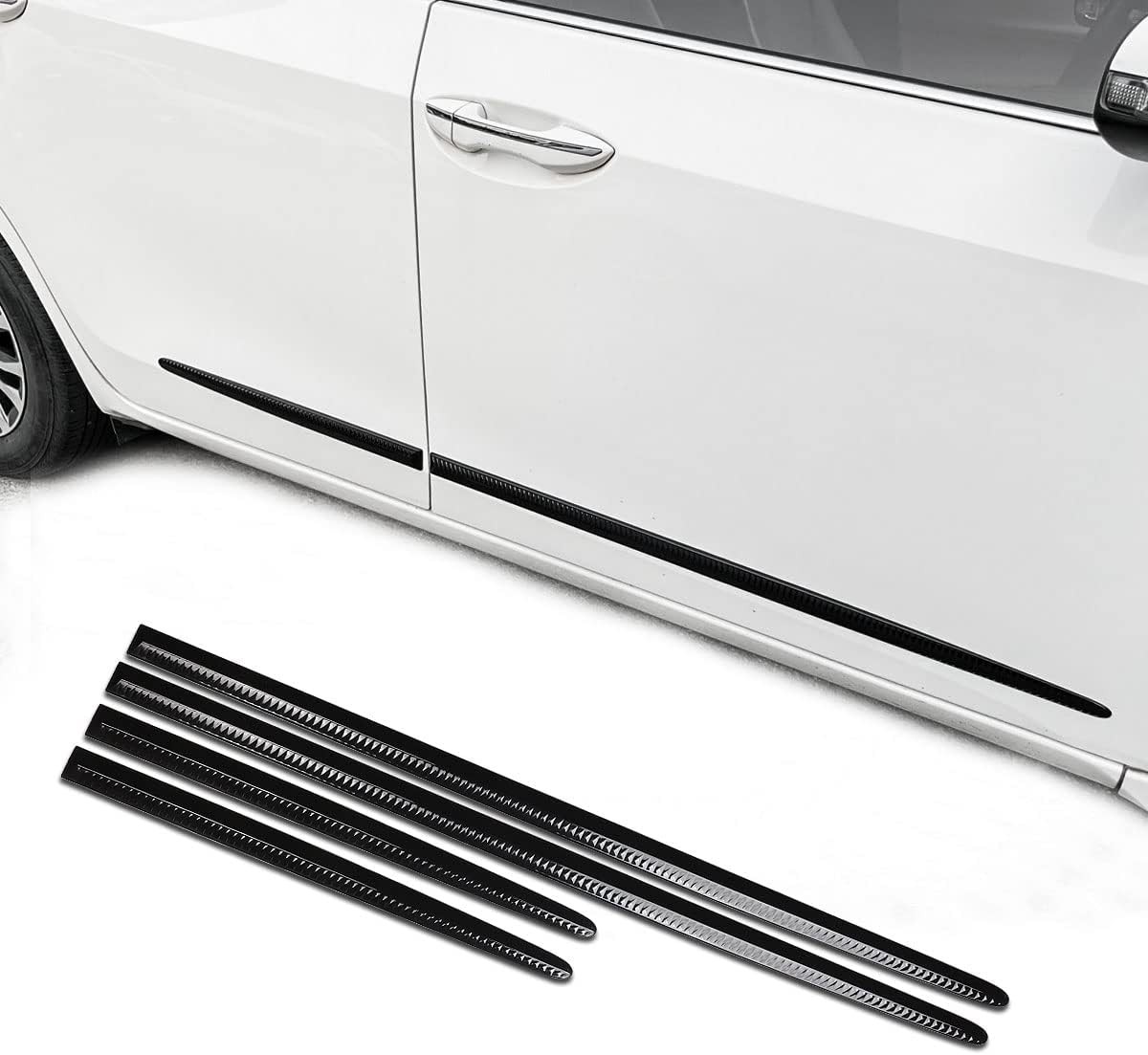4PCS Dent Prevent Car Door Protector Door Molding Trim Kit Strips Universal Door