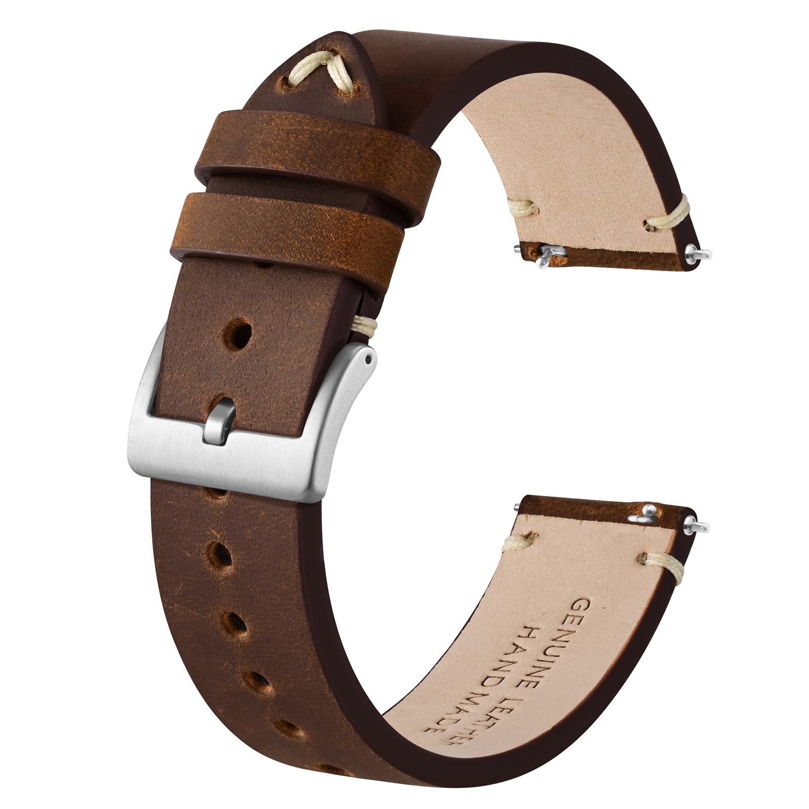 BISONSTRAP Extra Long Leather Watch Strap, XL Watch Band for Men, 20m 22mm BISONSTRAP Extra Long Leather Watch Strap, XL Watch Band for Men, 20m 22mm
