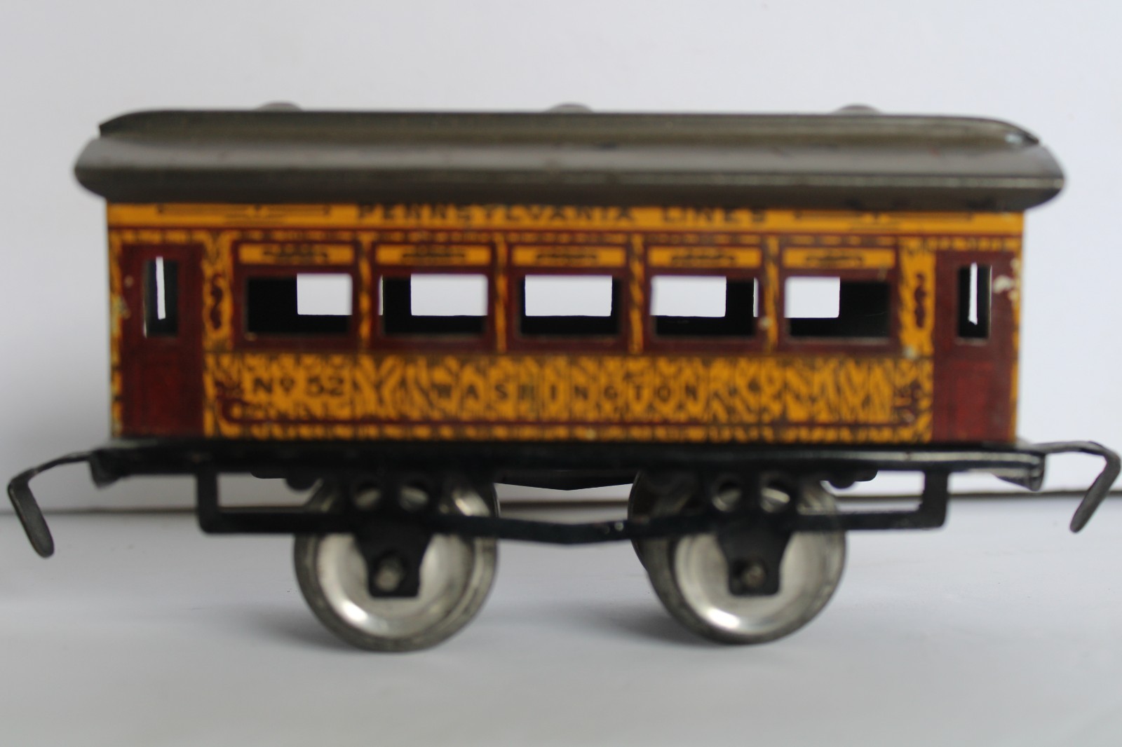 Antique Ives No. 52 Pennsylvania Lines Washington Tin Toy Train Car