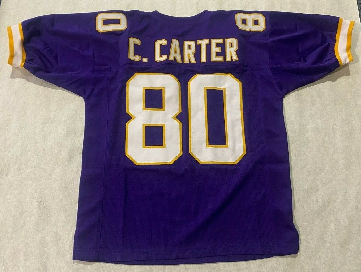 UNSIGNED CUSTOM Sewn Stitched HOF CHRIS CARTER PURPLE Jersey - XL