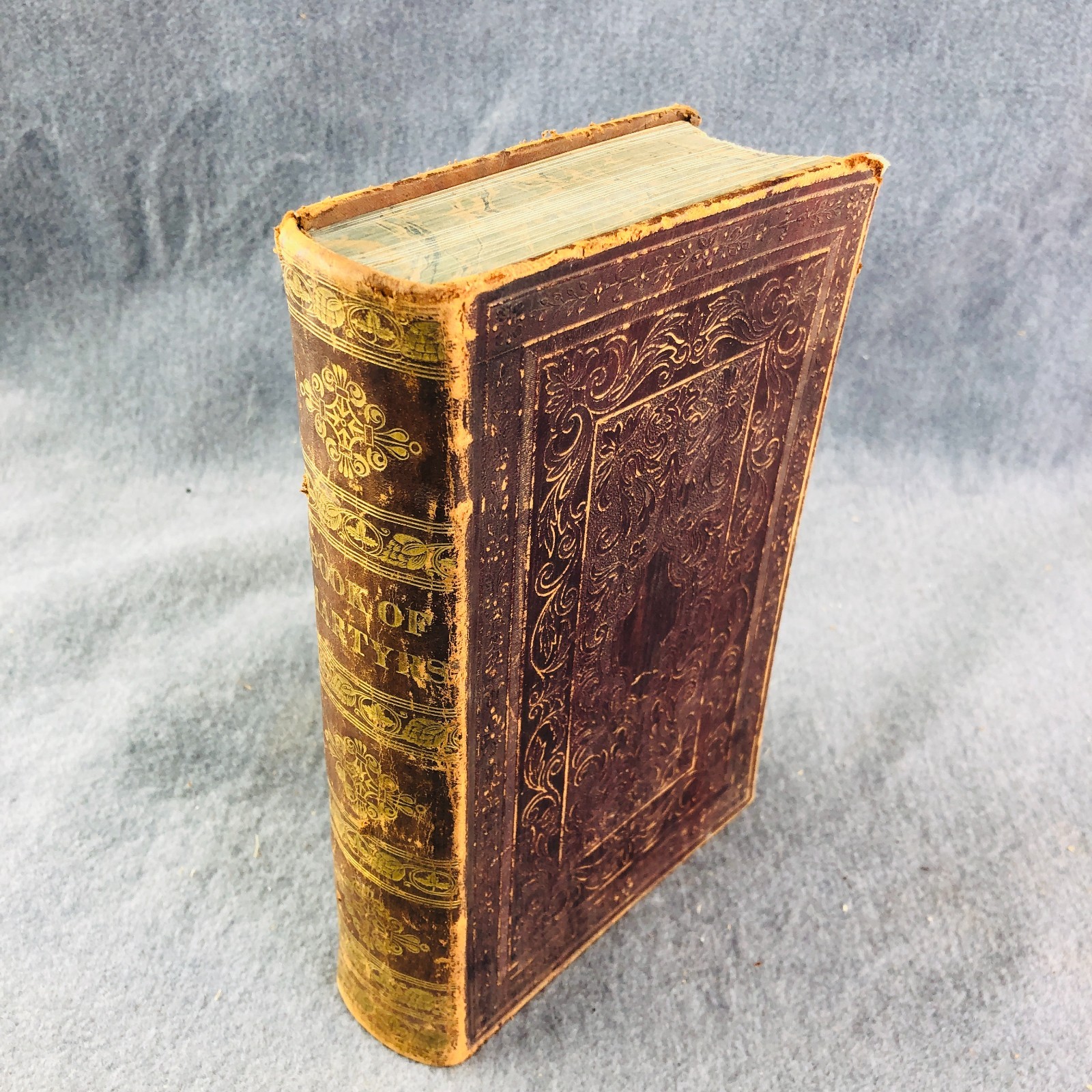 1845 antique FOX’S BOOK of MARTYRS protestant persecution popish pagan illus