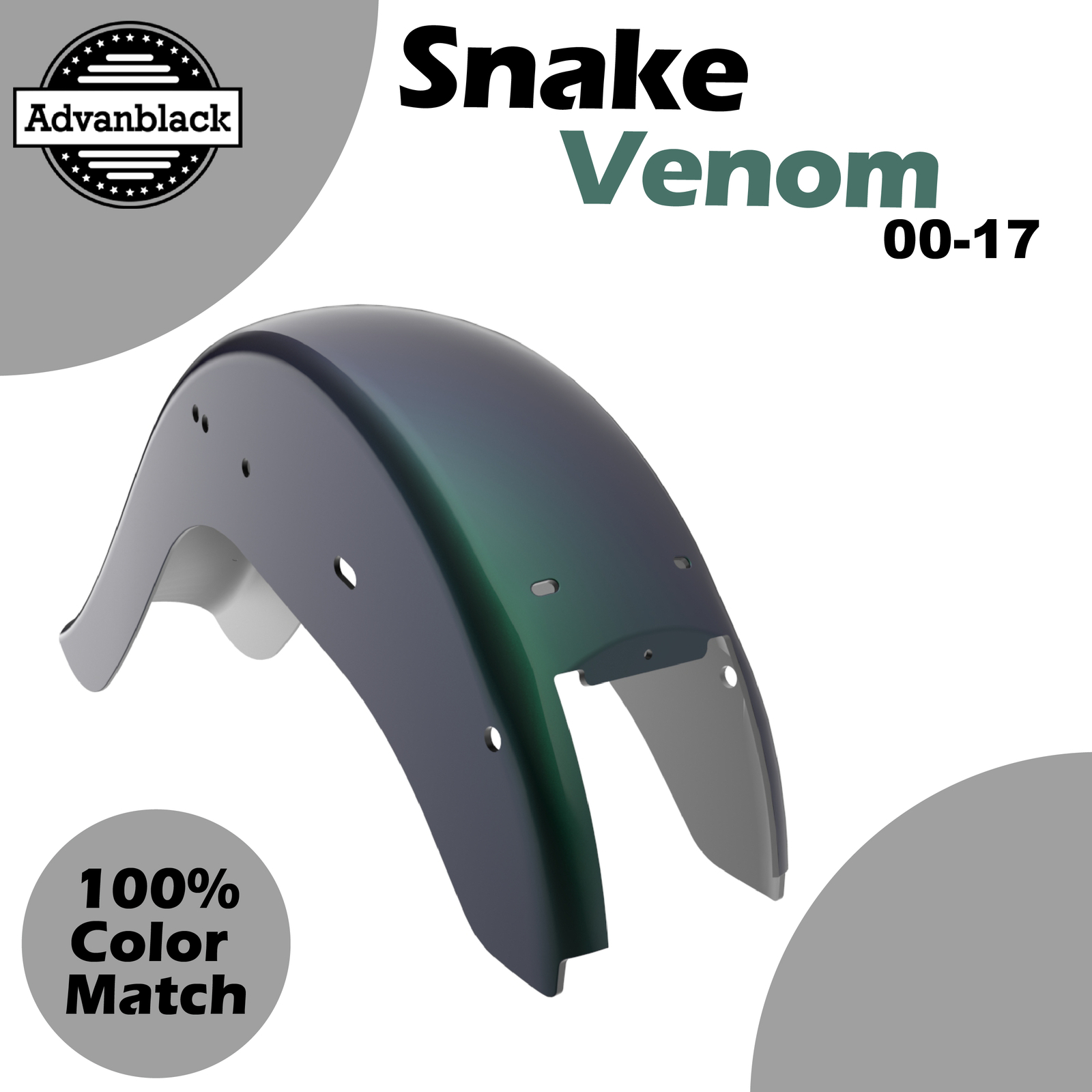 For Harley Softail 2000-2017 SNAKE VENOM Cholo Vicla Chicano Style Rear Fender