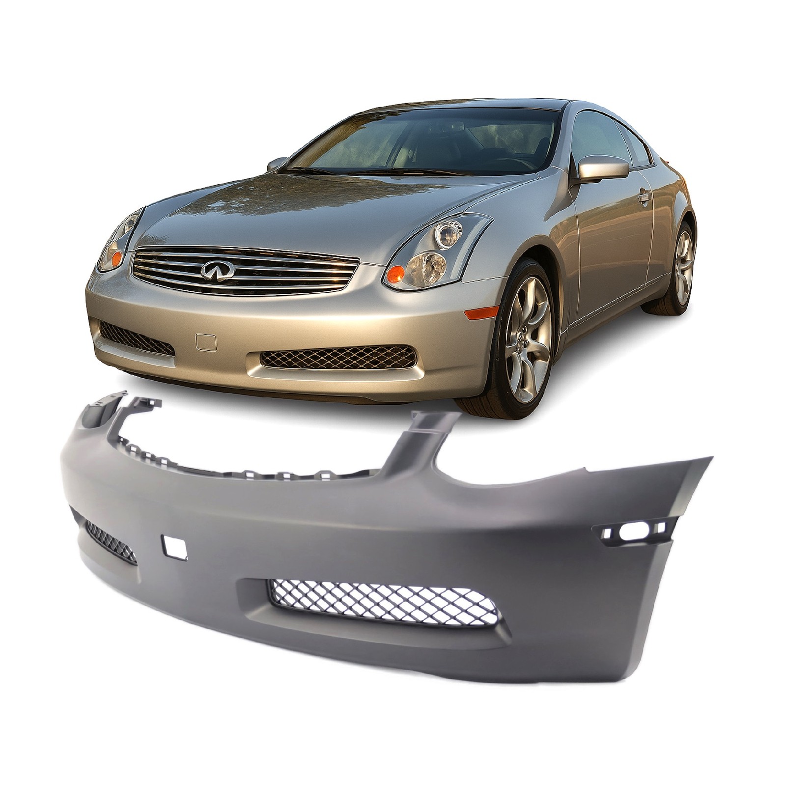 2003-2007 Infiniti G35 Coupe Primed Front Bumper Cover IN1000122 62022AM825
