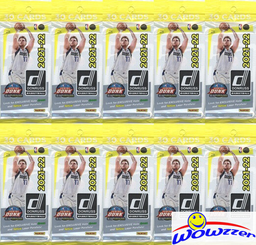 (10) 2021/22 Panini Donruss Basketball HUGE JUMBO FAT CELLO Packs-300 Cards
