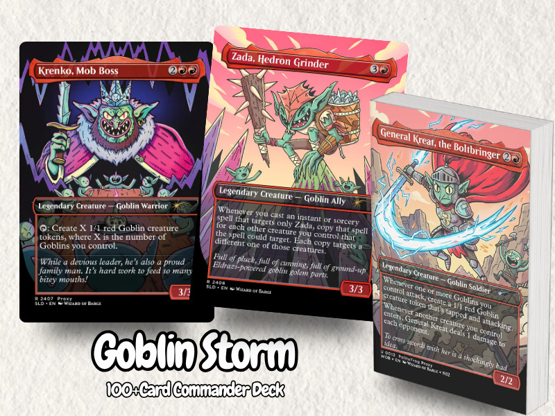 Goblin Storm MTG Proxy EDH Deck | 100 Cards + Tokens