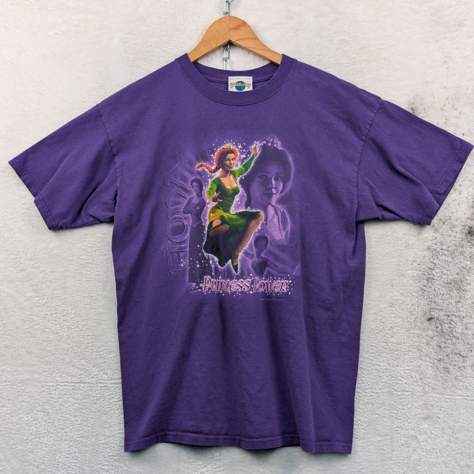 VTG  Fiona Universal Studios T-Shirt Men\'s Large Purple Shrek Princess Power Y2K