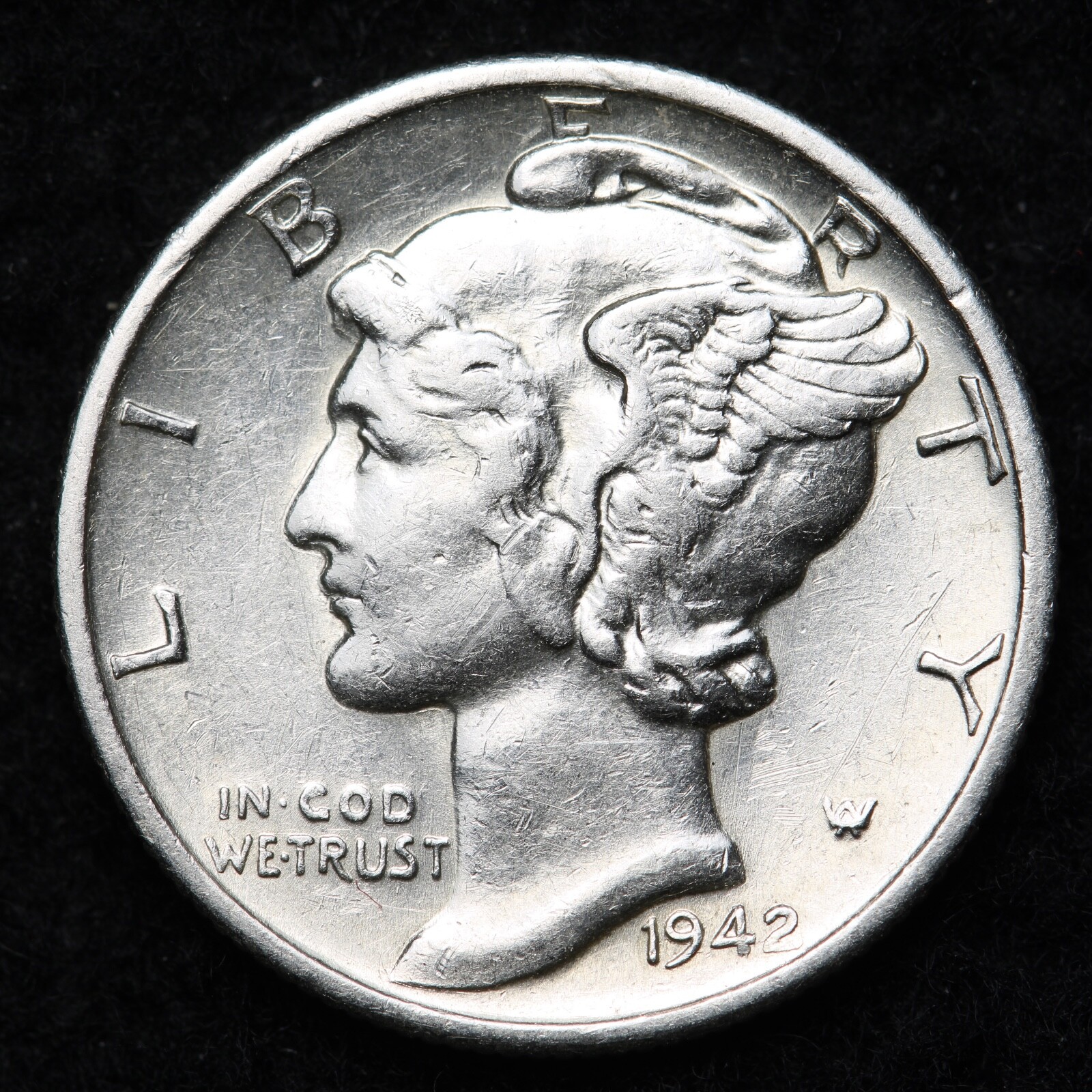1942-S Mercury Silver Dime AU  