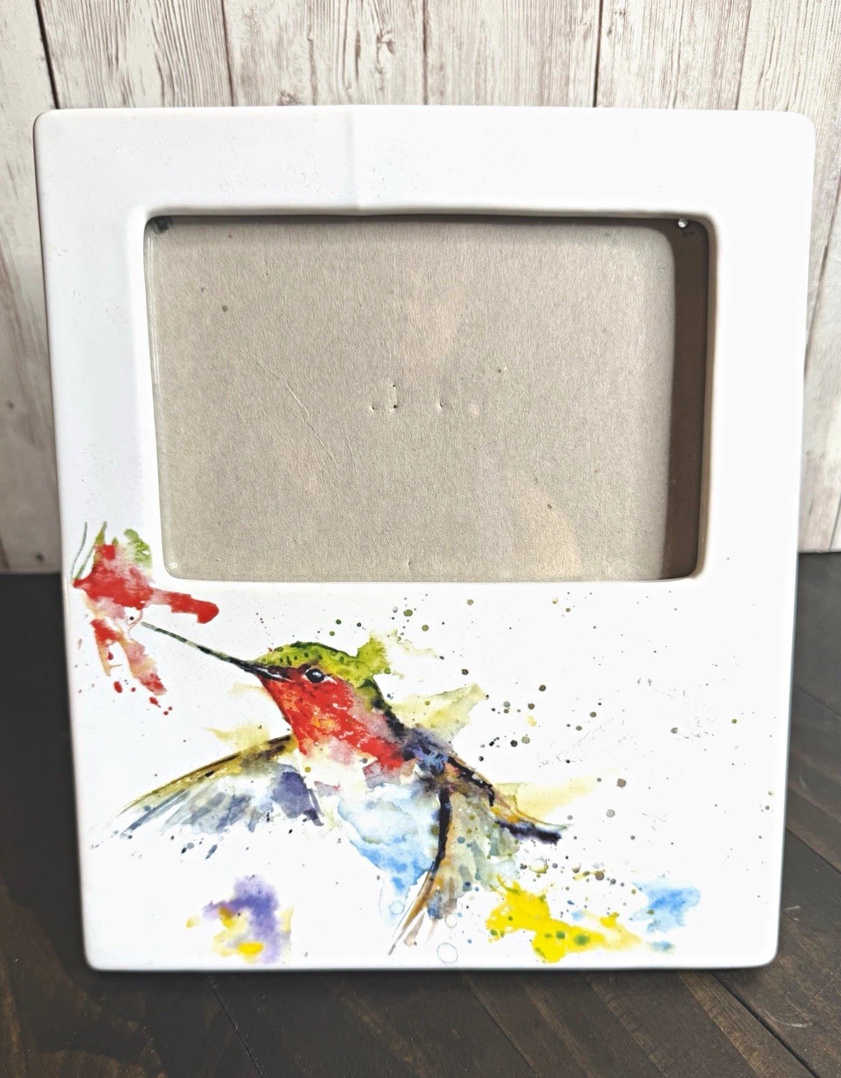 Dean Crouser for DEMDACO Hummingbird 4x6 Photo Frame Watercolor White/Multicolor