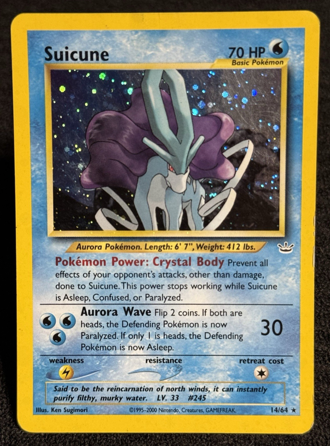Suicune 14/64 - Holo Rare - Vintage Pokémon TCG: Neo Revelation - HP
