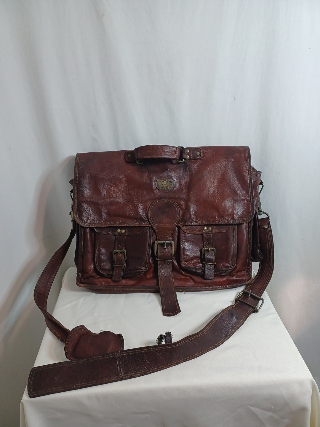 Couture Italian Genuine Leather Business Laptop Messenger Bag