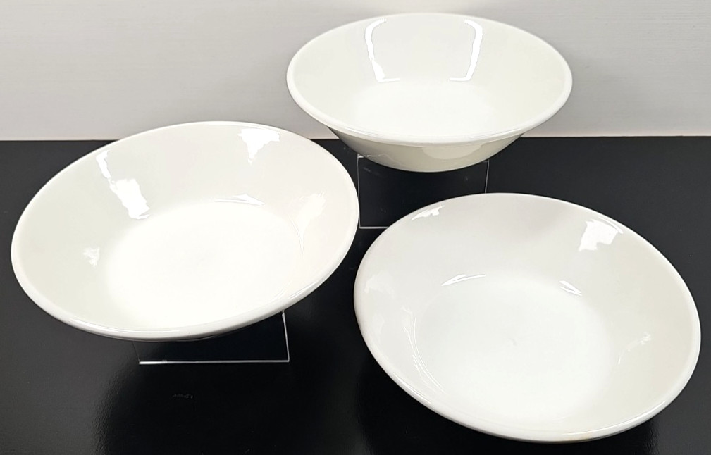 3 Midwinter Stonehenge White Coupe Cereal Bowls Set Vintage Table Dish Retro Lot