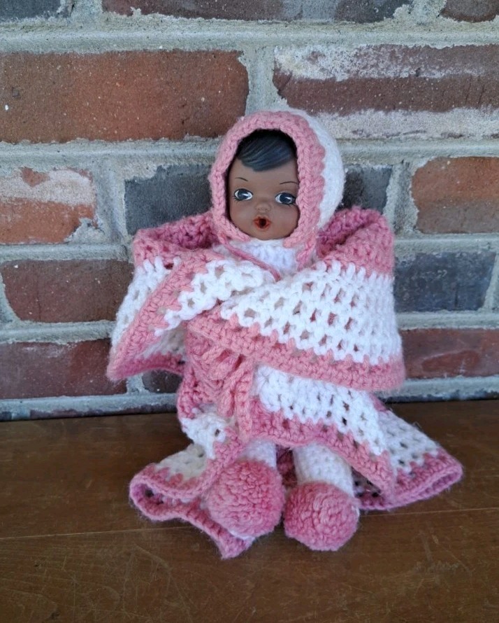 Vintage 50s-60s Handmade Crochet Knit Baby Doll Vintage 50s-60s Handmade Crochet Knit Baby Doll