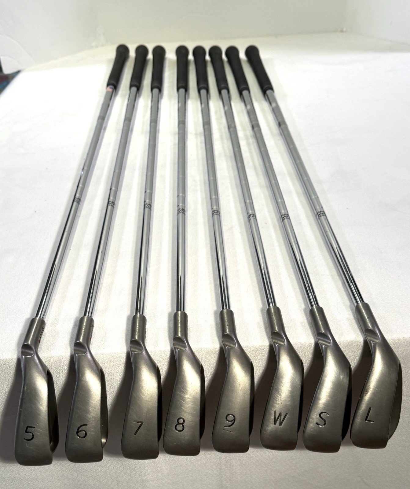 Ping G10 Maroon Dot 5-9, PW, LW, SW Matching  #’s AWT Stiff Shafts RH 8 Clubs