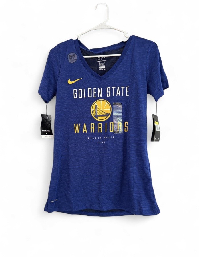 NWT Nike Golden State Warriors Womens Dri-FIT V-Neck T-Shirt Size Small