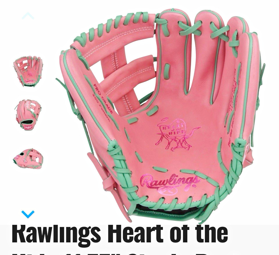 Rawlings Heart of the Hide 11.75 Leather Single Post Web RHT Pink/Green Rawlings Heart of the Hide 11.75 Leather Single Post Web RHT Pink/Green