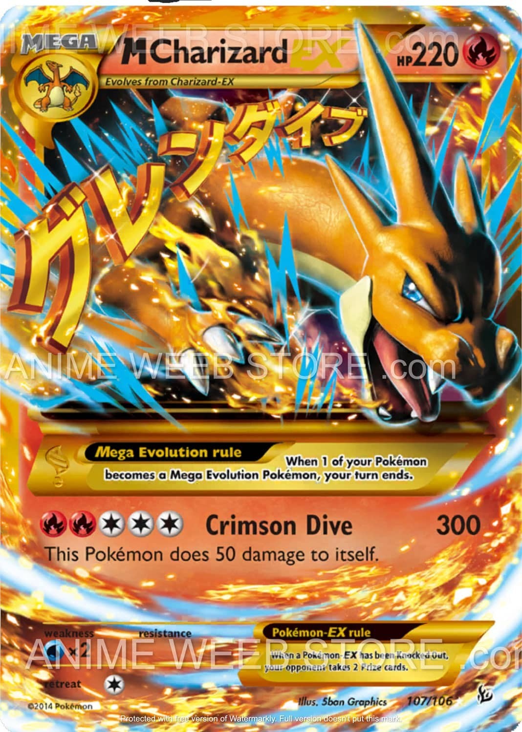 M Charizard EX - XY - Evolutions 2016 Card Sticker