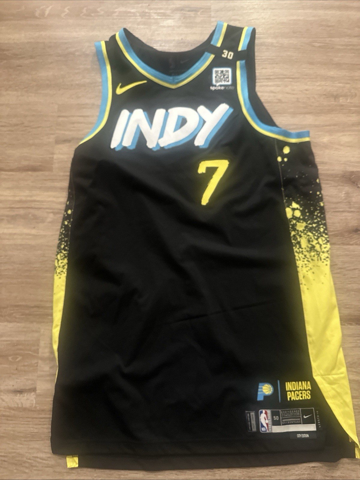 Nike Indiana Pacers NBA Basketball Jersey game team issued player on court 