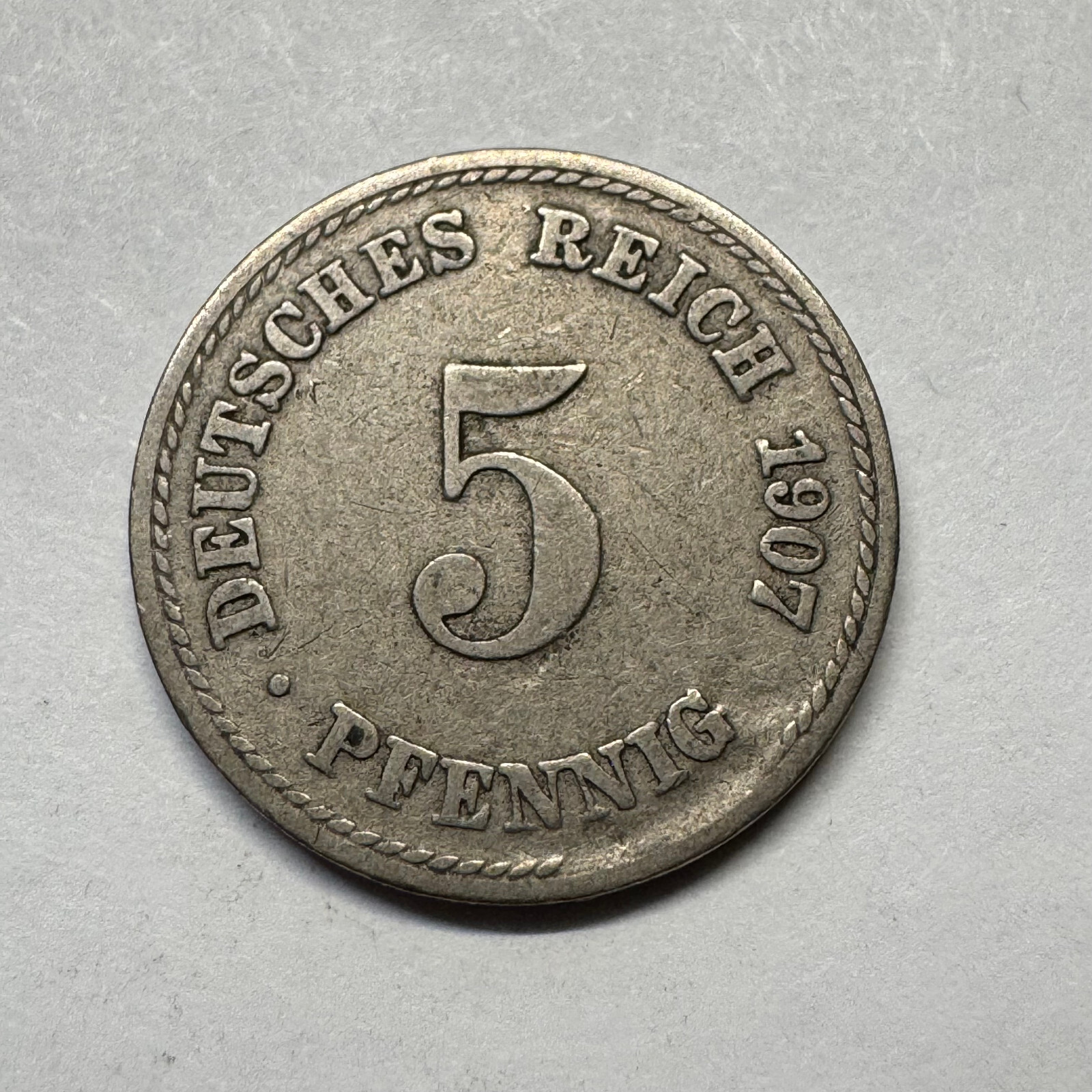 1907 Germany 5 Pfennig - Beautiful Coin - #B-017-B 1907 Germany 5 Pfennig - Beautiful Coin - #B-017-B