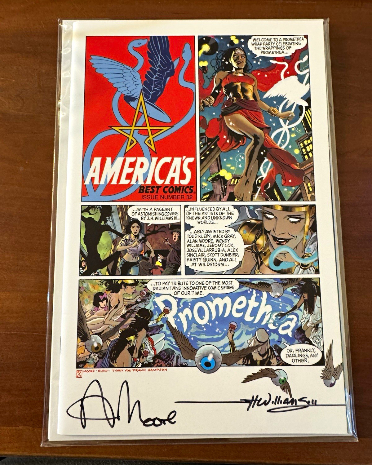  Promethea 32 Signed Alan Moore & J.H. Williams III 1/1000 COA on back cover