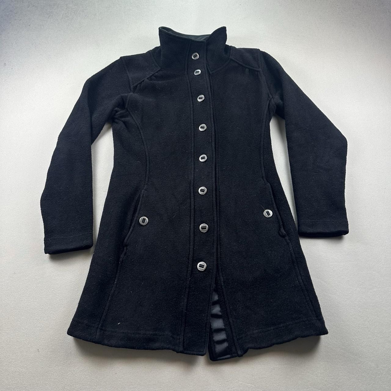 Kuhl Savina Sweater Jacket Coat Womens Medium Black Alpaca Fleece Knit Button Up