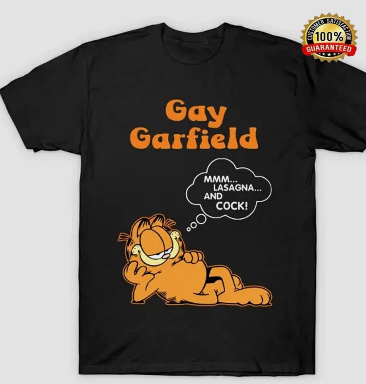 Funny Black Understand Gay Garfield Unisex Black Short Sleeve SML XL 2345XL Funny Black Understand Gay Garfield Unisex Black Short Sleeve SML XL 2345XL