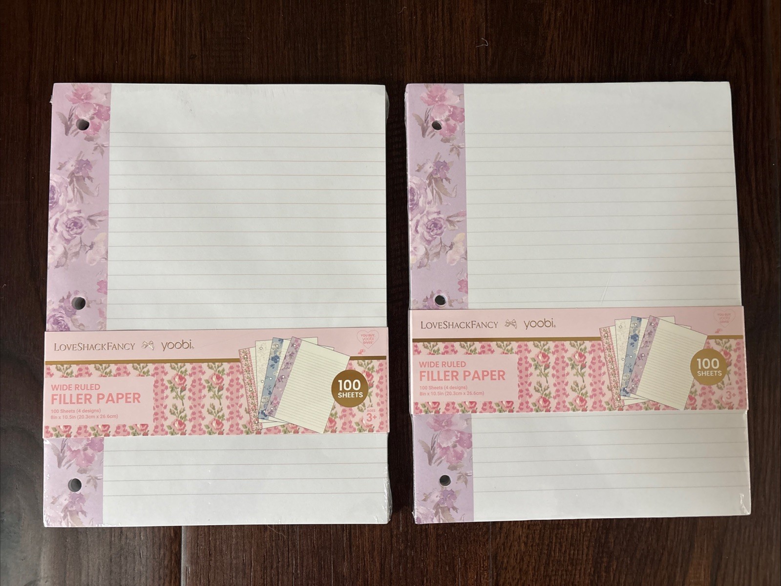 Loveshackfancy X Target Wide Ruled Filler Paper 100 Sheets SET OF 2- HTF NEW