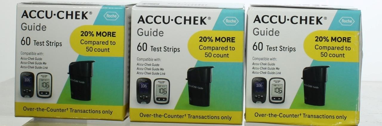 Accu-Chek Guide Test Strips 3 boxes of 60  Exp 12/2027+