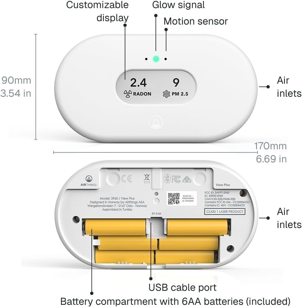 Airthings View Plus for Business 2969 Smart Air Quality Monitor