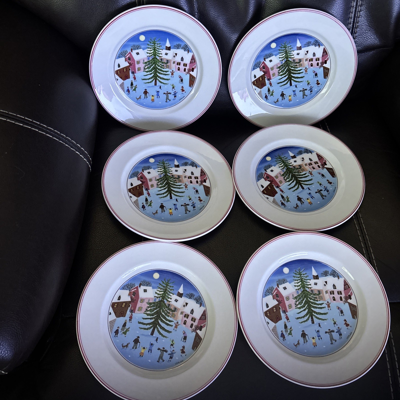 Villeroy & Boch Naif Christmas Salad Plates 8 Villeroy & Boch Naif Christmas Salad Plates 8