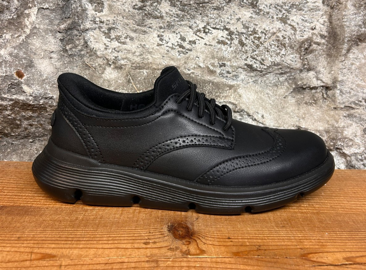SKECHERS Slip-ins Garza-Sully 205311 Mens Black Wingtip New In Box