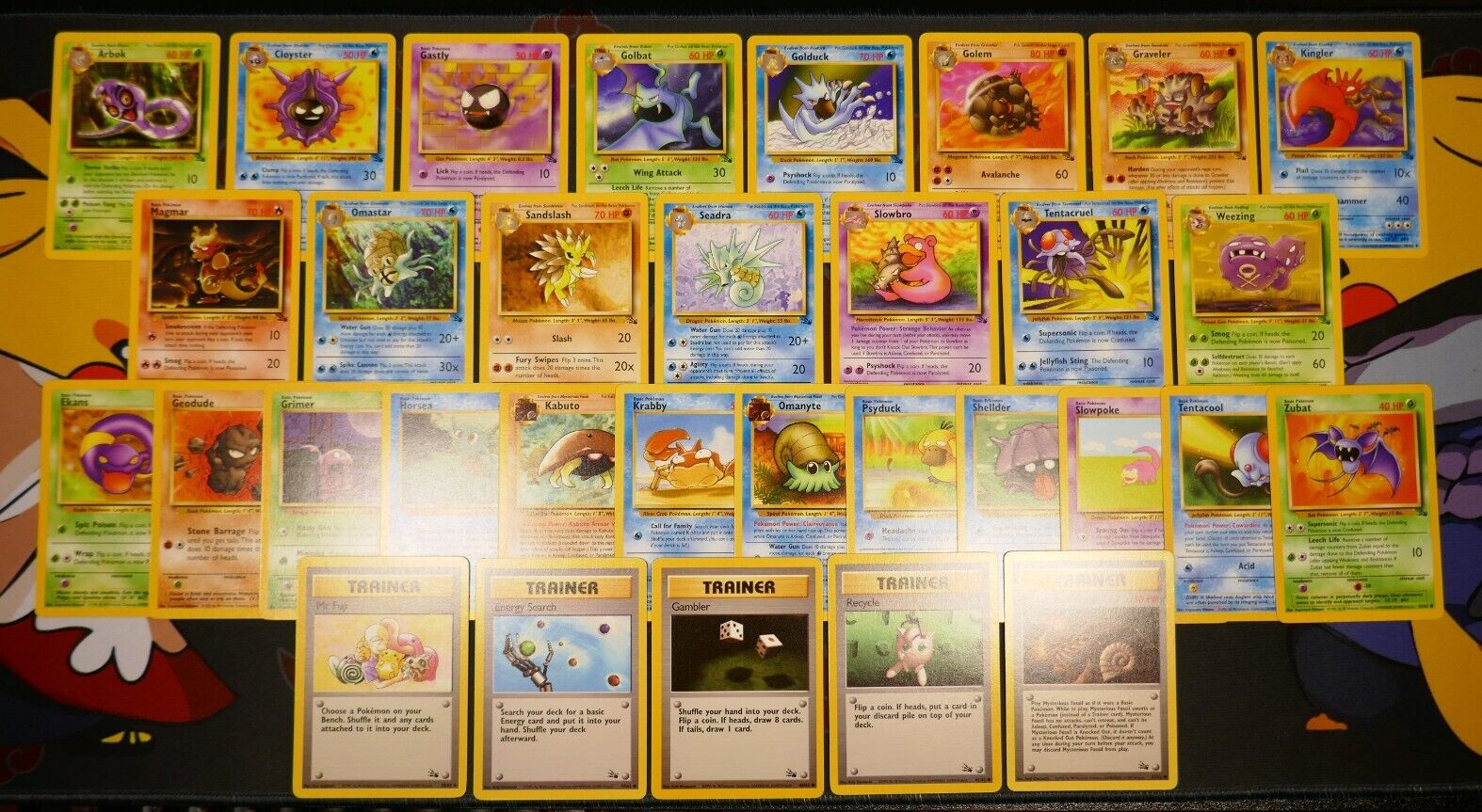 MP/HP (Unlimited) COMPLETE Pokemon FOSSIL Set Card UNCOMMON/COMMON Non-Holo 62