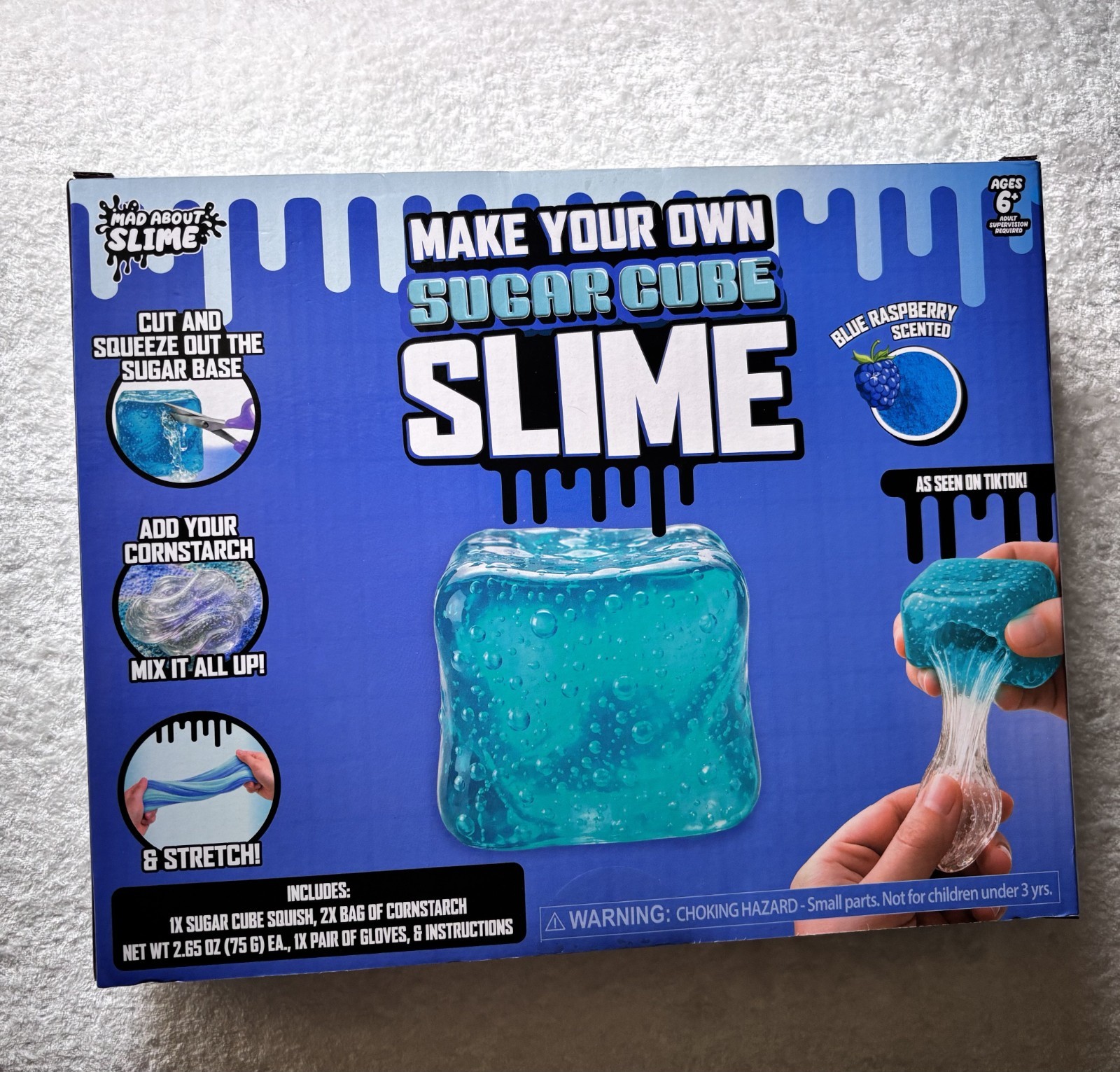 NEW RMS CrazyFun Make your own Sugar Cube Slime Kit  Blue Raspberry Scented
