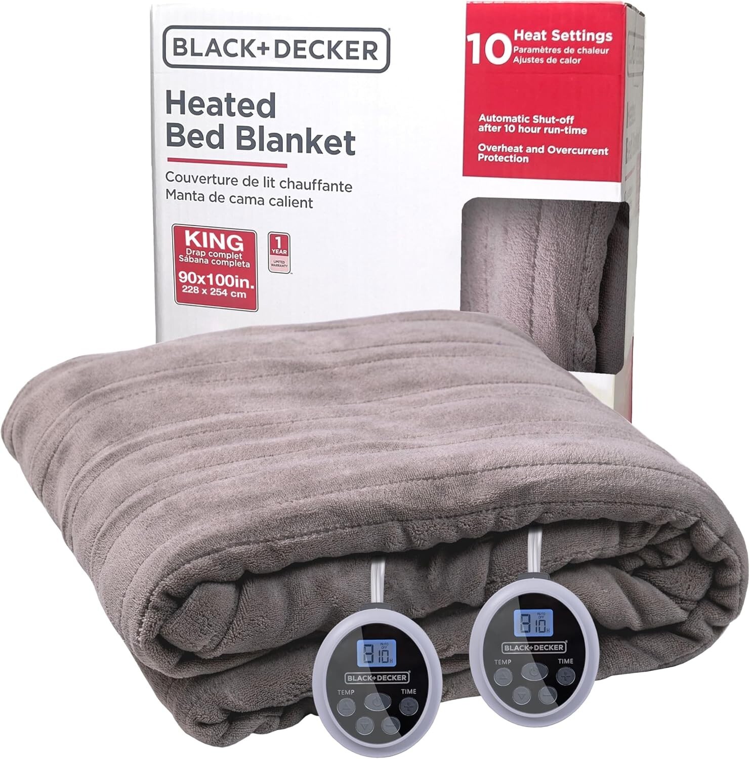 BLACK+DECKER Heated King Blanket, 90\