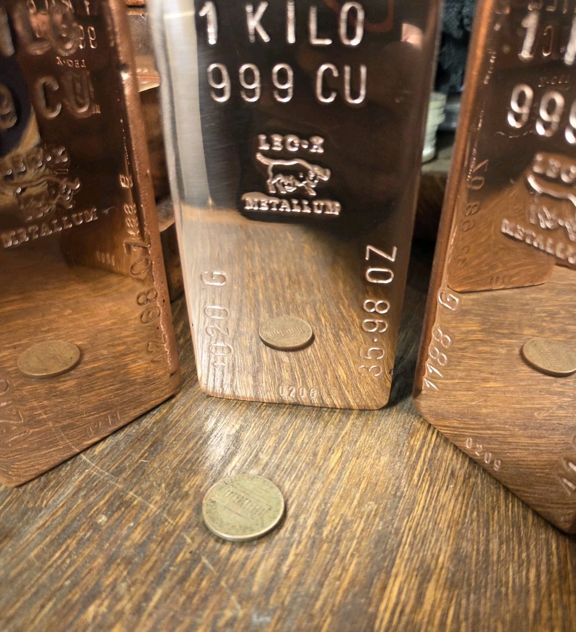 1 Kilo Solid Copper Bullion Bar .999 Pure Fine Hand Poured By Legion 10 Metal X1