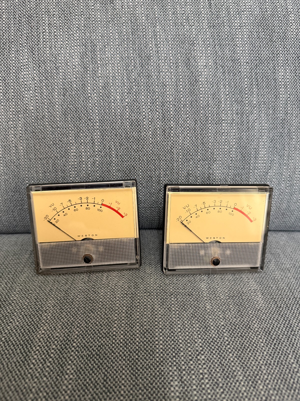 Vintage Weston 1932 Console VU Meters (Pair)