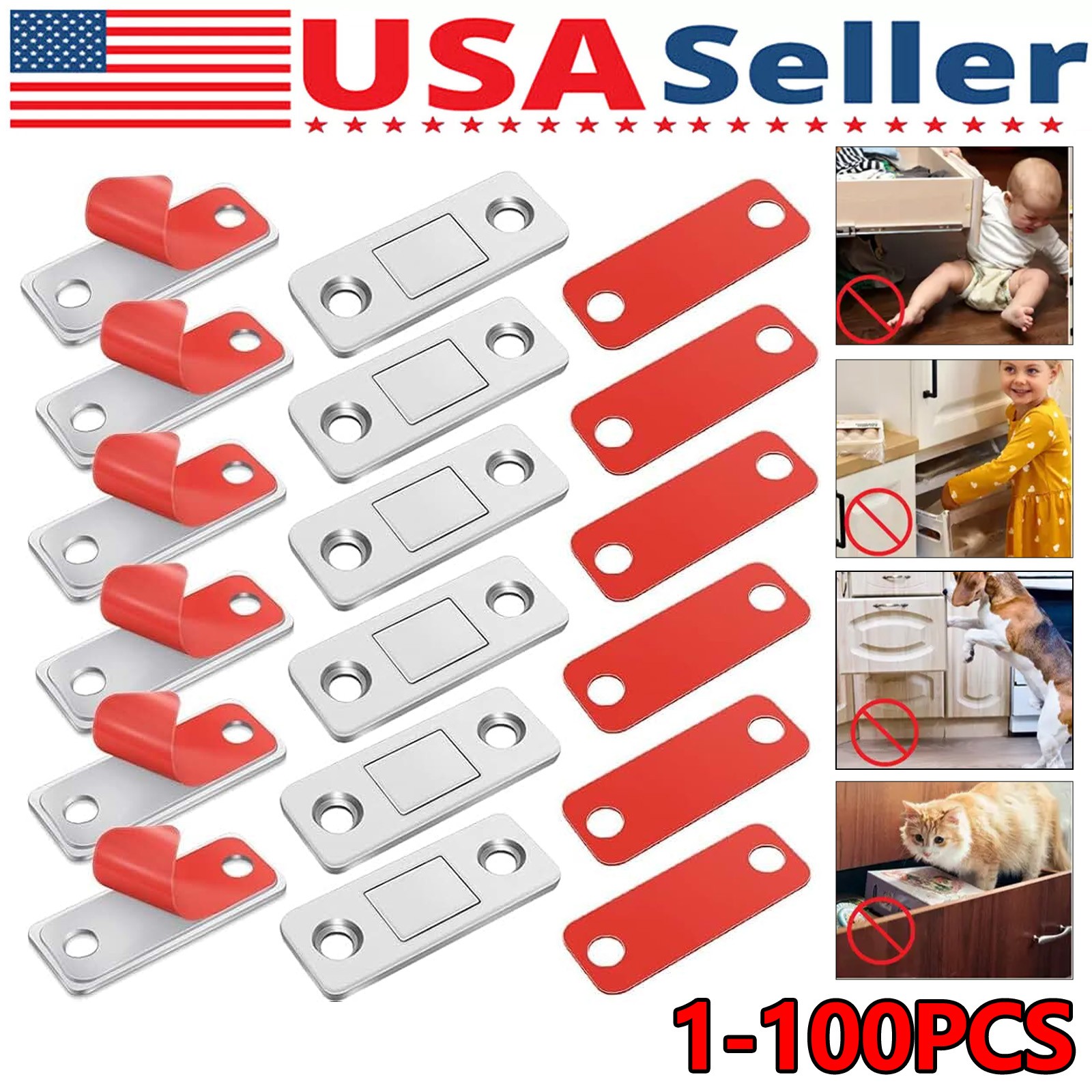 LOT Strong Magnetic Door Closer Cabinet Catch Latch Cupboard Ultra Thin Closures