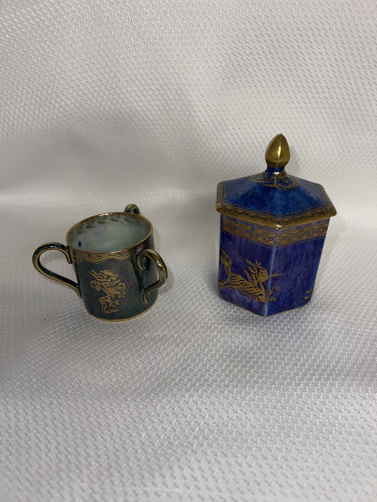 Wedgwood Daisy Makeig-Jones Green Fairyland Lustre Tyg & Blue Dragon Lustre Jar