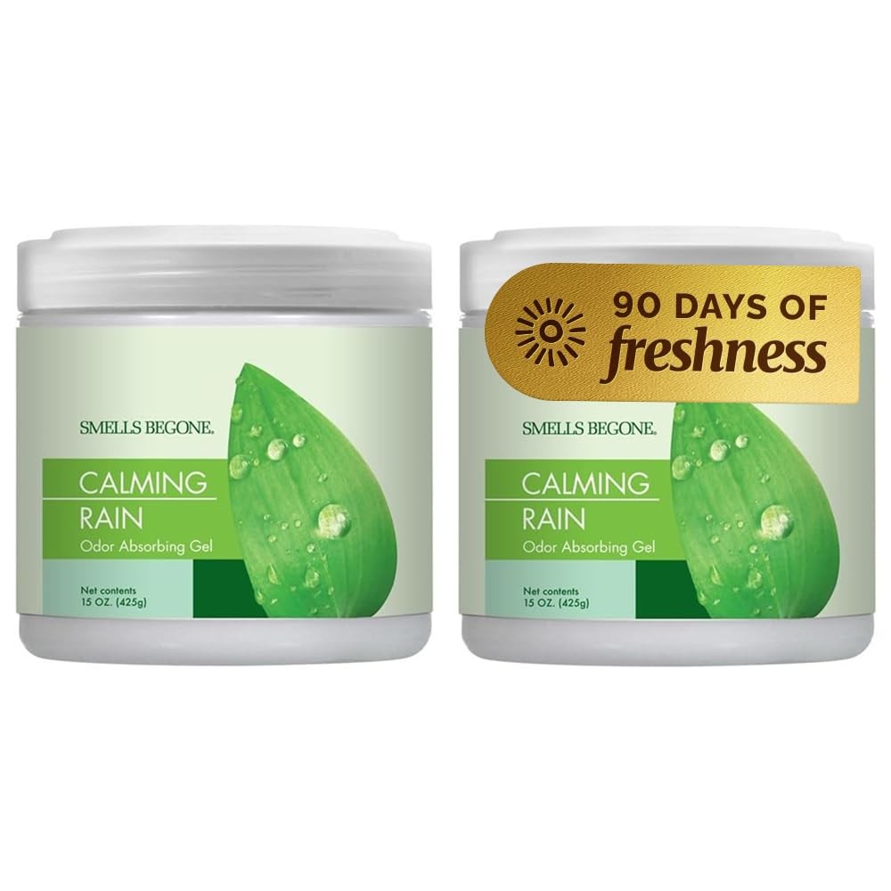 SMELLS BEGONE 15oz Gel Odor Eliminator - Absorb & 15 Ounce (Pack of 2), Green SMELLS BEGONE 15oz Gel Odor Eliminator - Absorb & 15 Ounce (Pack of 2), Green