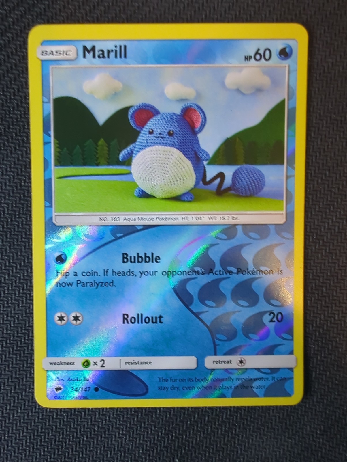 Pokemon Marill 34/147 Sm-Burning Shadows Reverse Holo Pokemon Marill 34/147 Sm-Burning Shadows Reverse Holo
