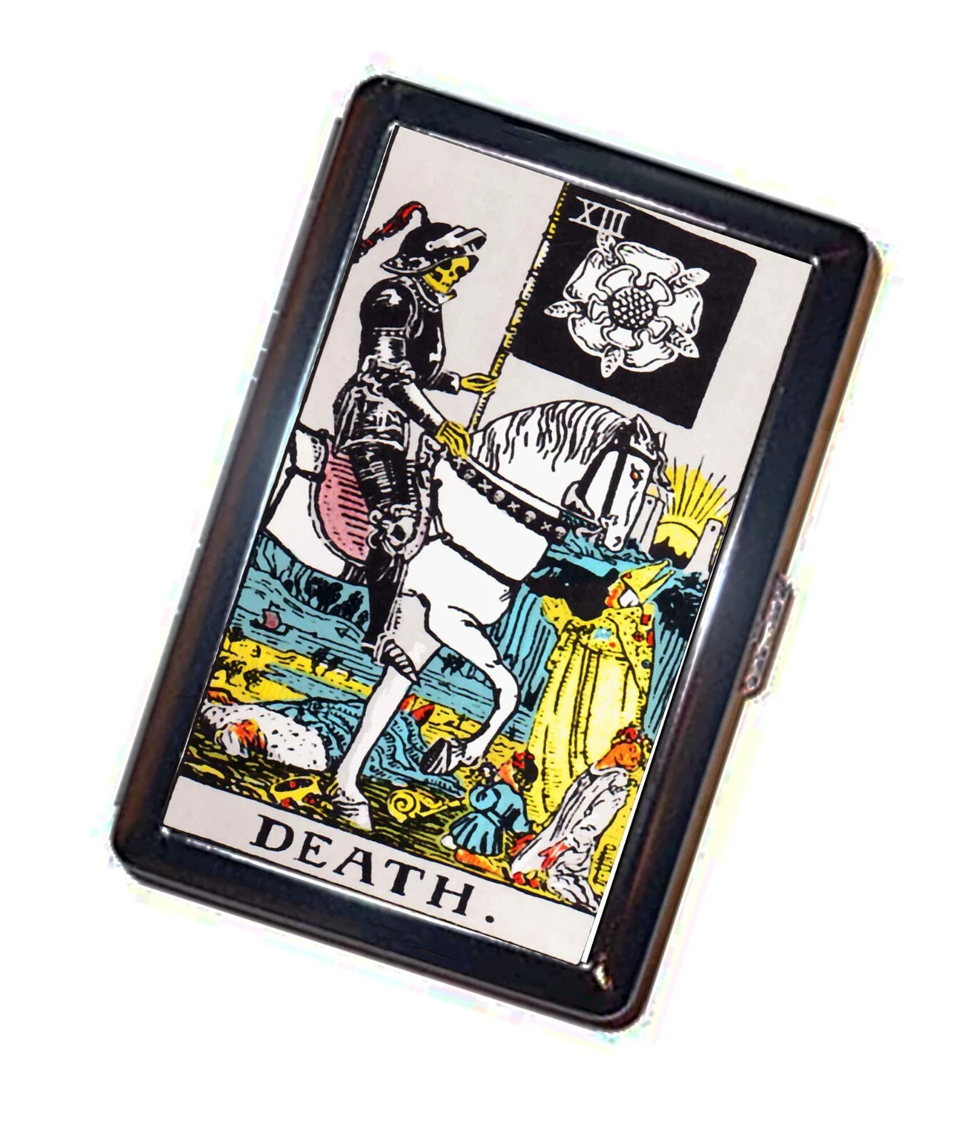 Tarot DEATH Cigarette Case Handmade Vintage Metal Wallet