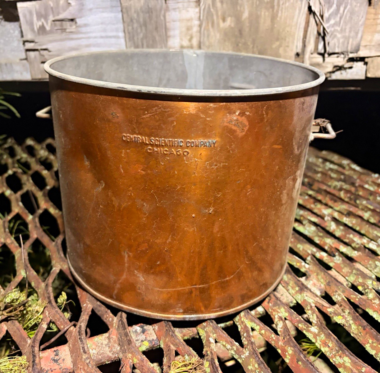 Vintage CENCO Central Scientific Co. Chicago Copper Lab Bucket Pot Vessel